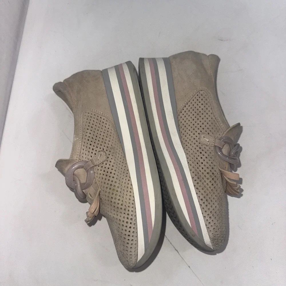 Softwaves Cadie Platform Sneakers Shoes Sand Beige 38 US 7.5 PreOwned‎